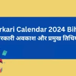 sarkari calendar 2024 bihar